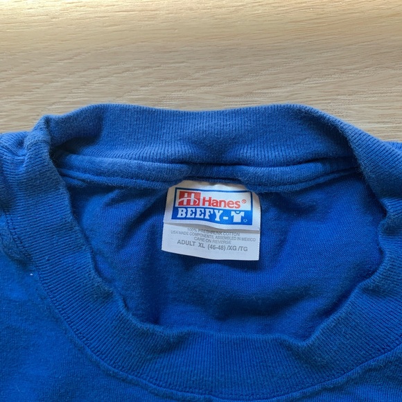 Vintage Hanes Blue Pool Pick Three Embroidered T Shirt - Picture 2 of 6